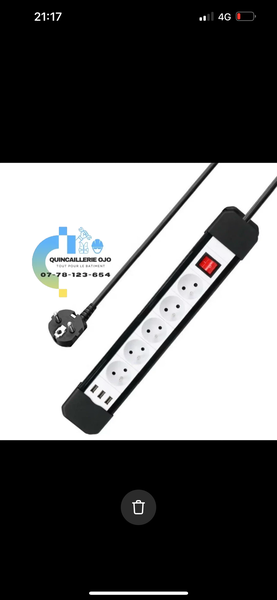 Rallonge multiprise avec USB