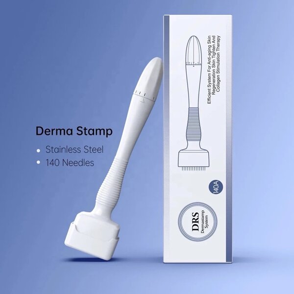 ADJUSTABLE NEEDLE LENGTH DERMA STAMP FOR HAIR AND SKIN