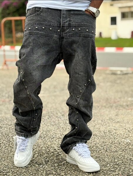 Jean baggy homme clouté