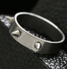 Biker Punk Lover Rivet Spikes  Ring For Men's Women's Gold/black/Silver Color -Pack 01