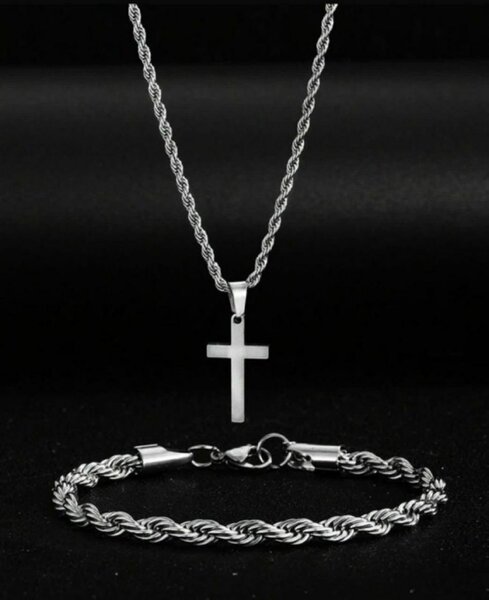 Parure Collier et Bracelet Croix