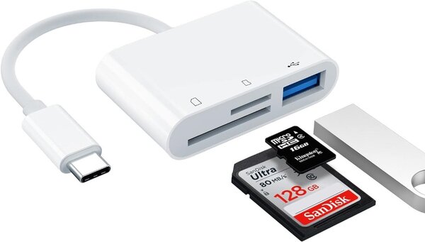 Adaptateur Type C vers Carte mémoire, USB