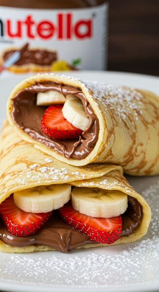 Crêpes gourmandes banane fraise