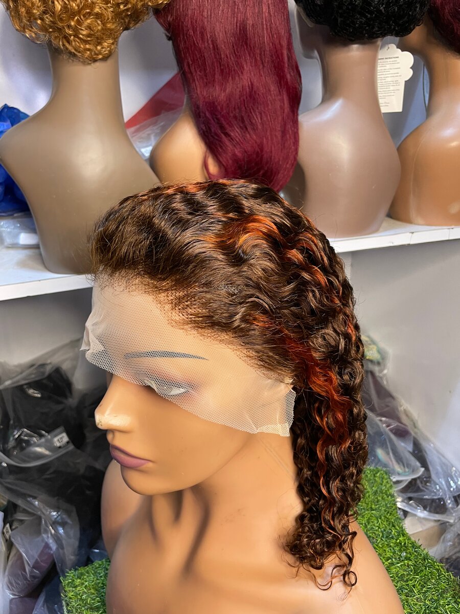 Perruque bouclée ombrée L16