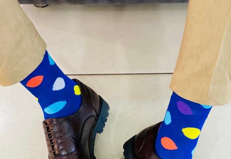 Socks with a bright print