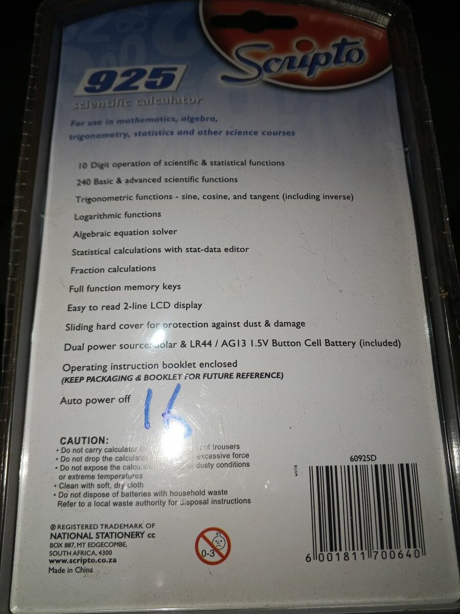 925 scientific calculator scripto