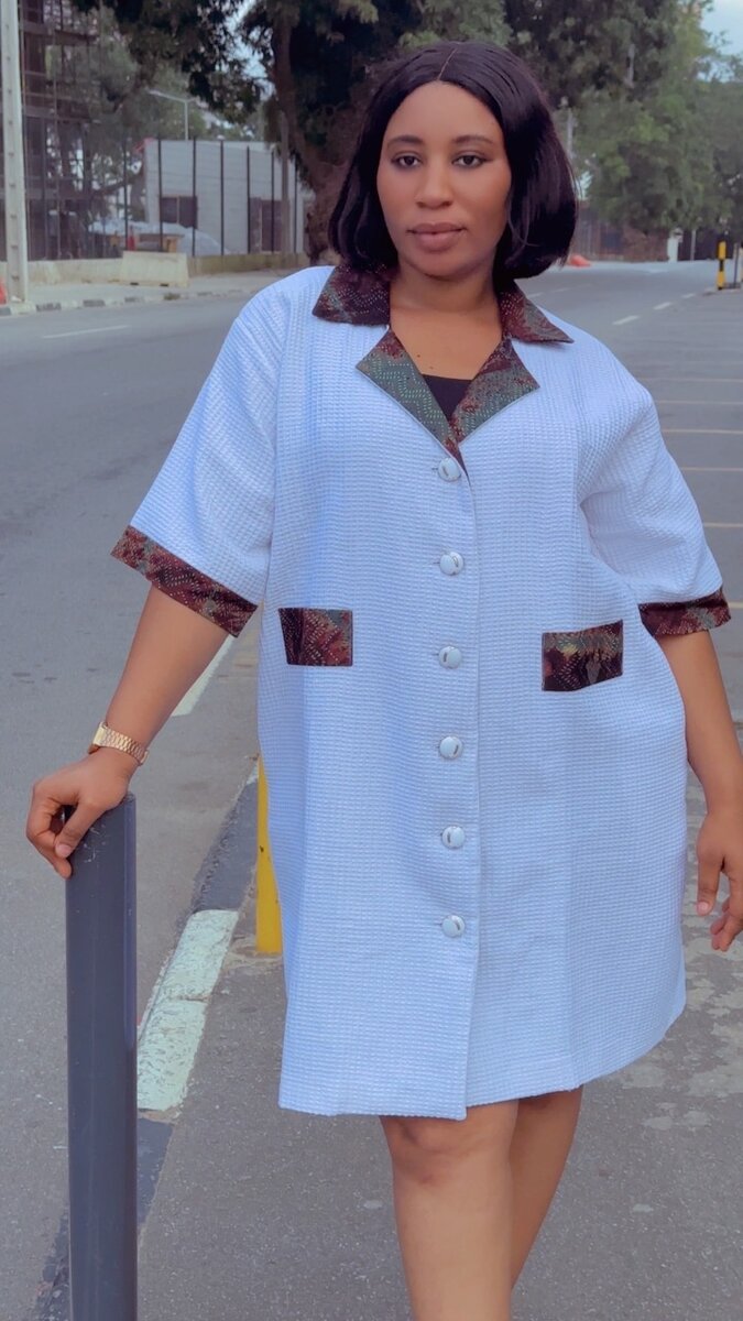 Robe chic à carreaux boutons