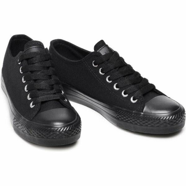 Baskets noires en toile unisexes