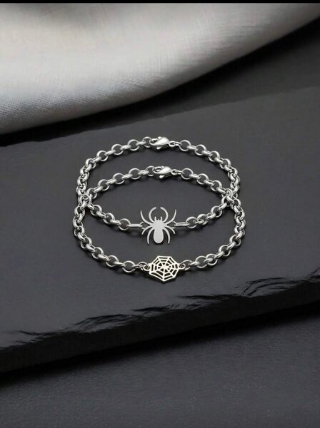 Bracelet araignée argenté