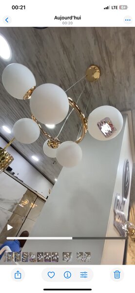 Suspension Lumineuse Moderne en Or