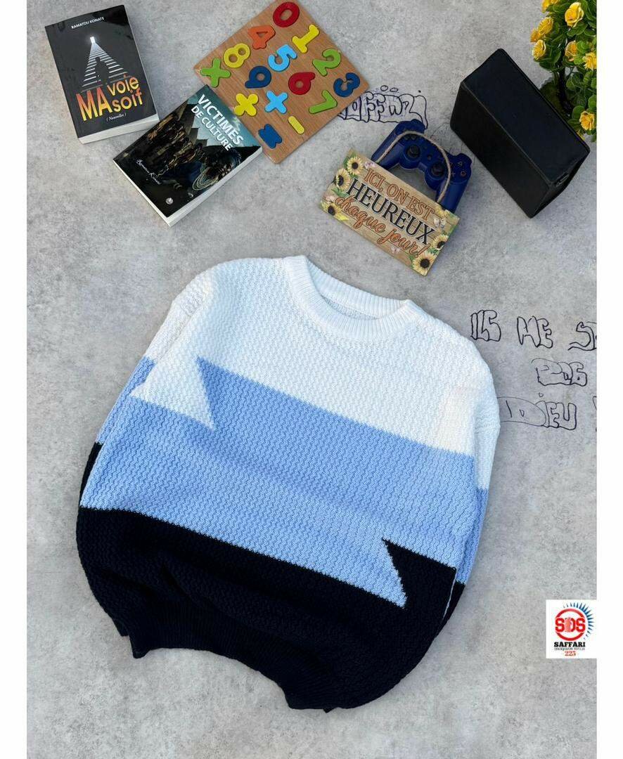 Pull en maille tricolore