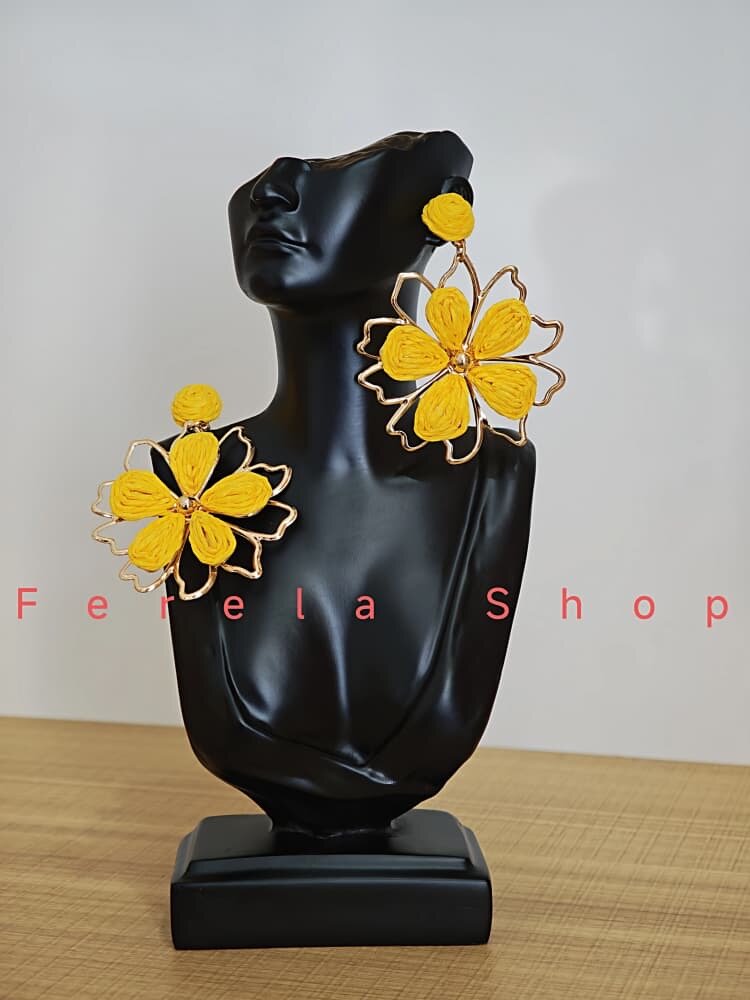 Boucles d'oreilles fleurs colorées