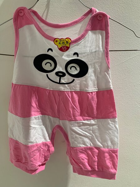 Combinaison Bébé Panda Rose Coton