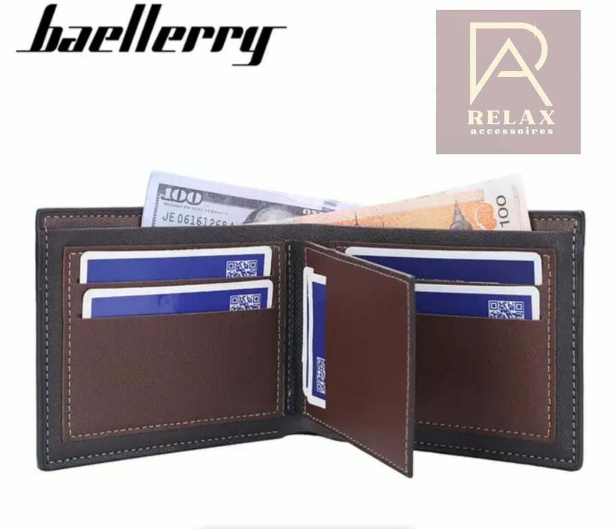 Portefeuille homme marron foncé