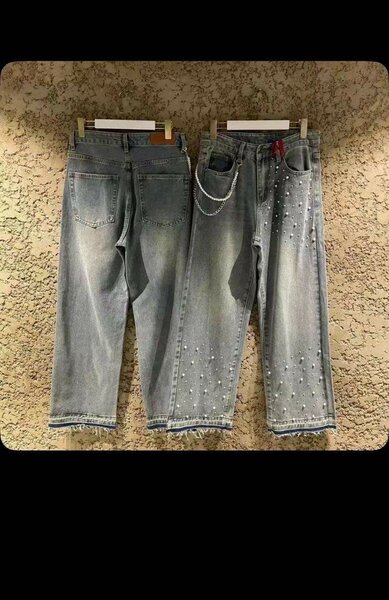 Jean unisexe avec perles