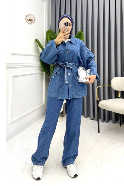 Veste Ceinturée en Jean pour Femme