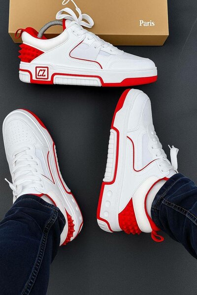 Baskets Blanches et Rouges Homme