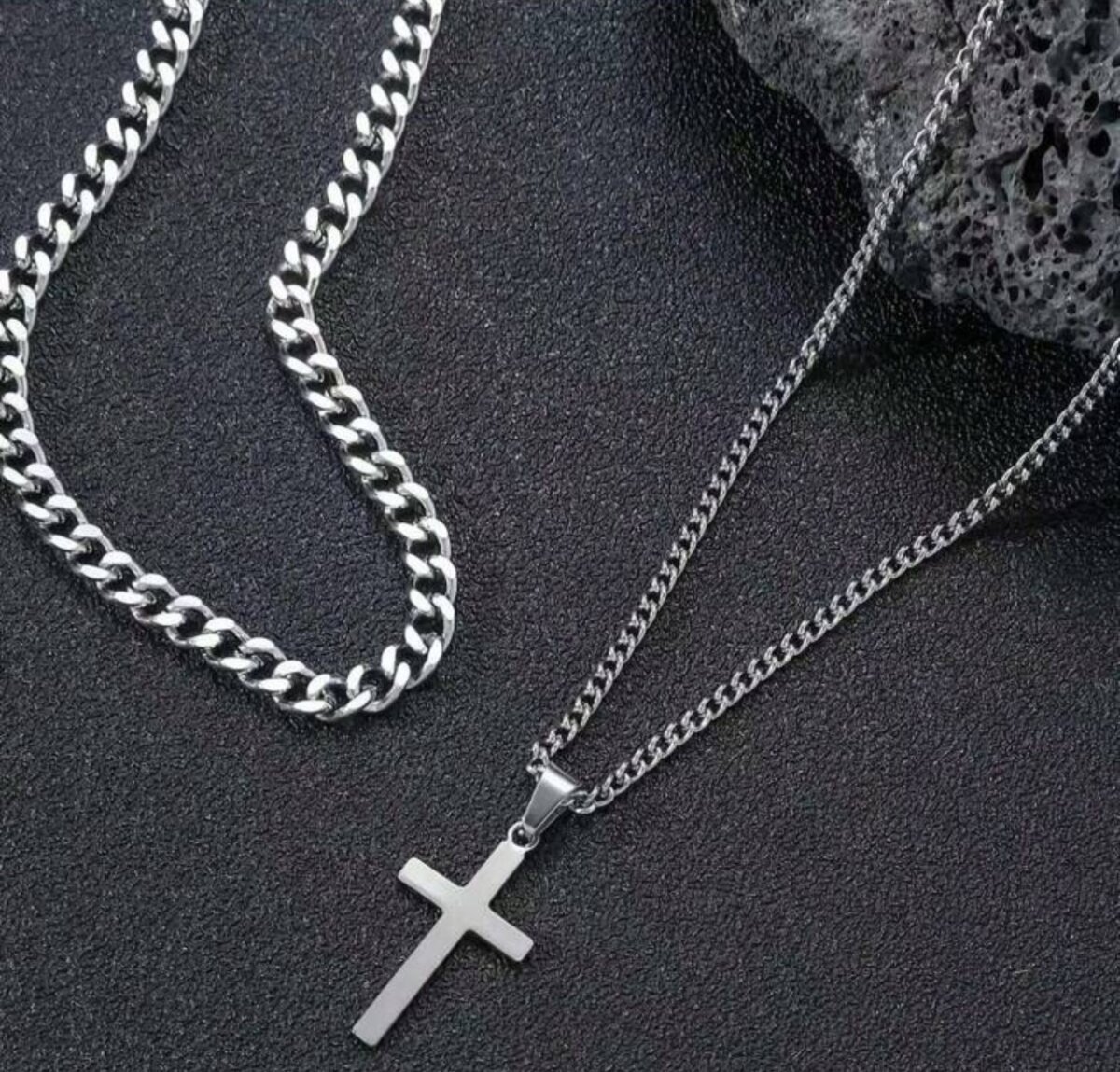 Silver Cross 2pcs Set. Non fading
