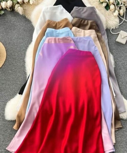 Jupes longues en satin pour femmes