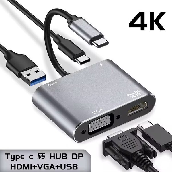 Adaptateur USB-C HDMI VGA 4K