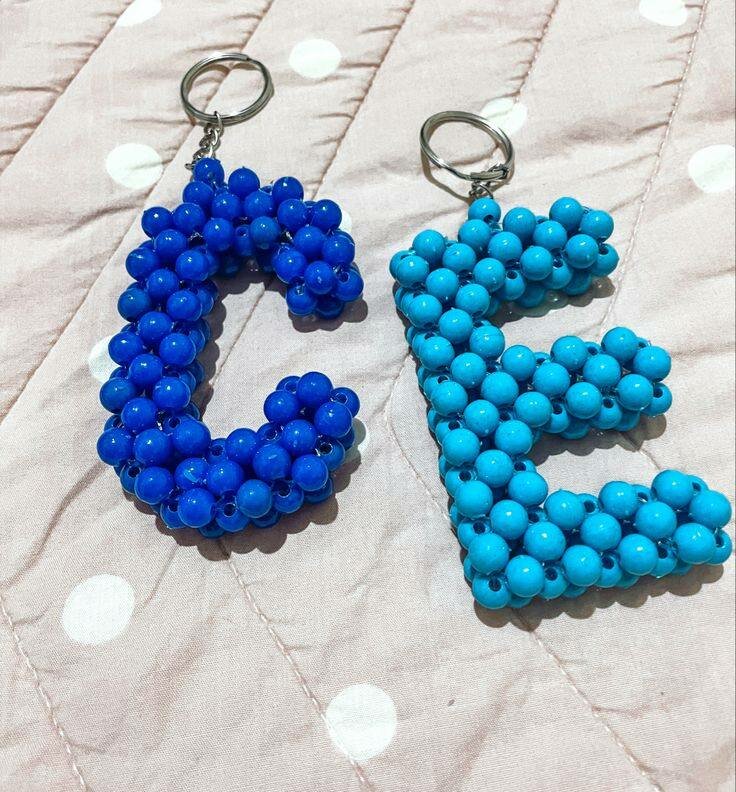 Porte-clés lettres et coeurs