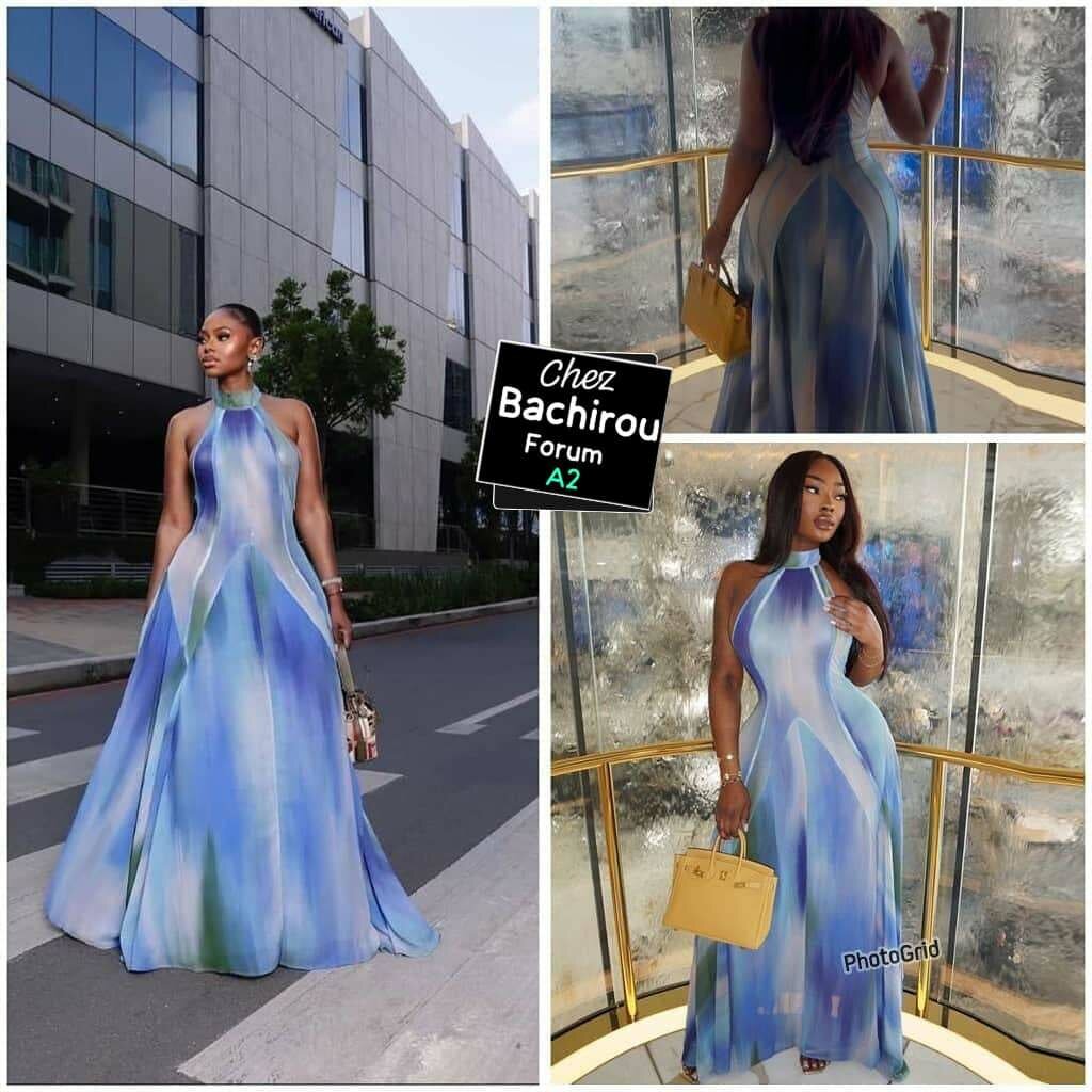 Robe élégante longue en soie