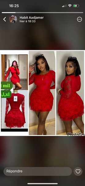 Robe Rouge en Dentelle Élégante