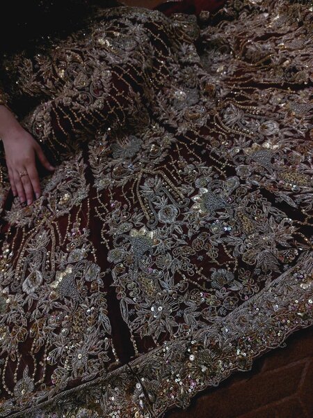 Bridal lehnga mehroon color