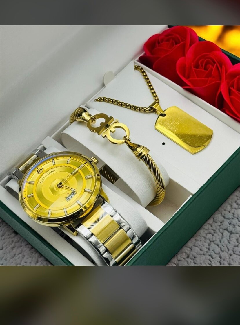 Montre Homme Luxe avec Bracelet et Collier