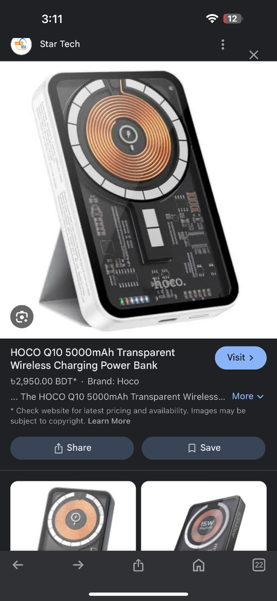 10,000 mah 22.5watt Wireless Mage Safe Power Bank