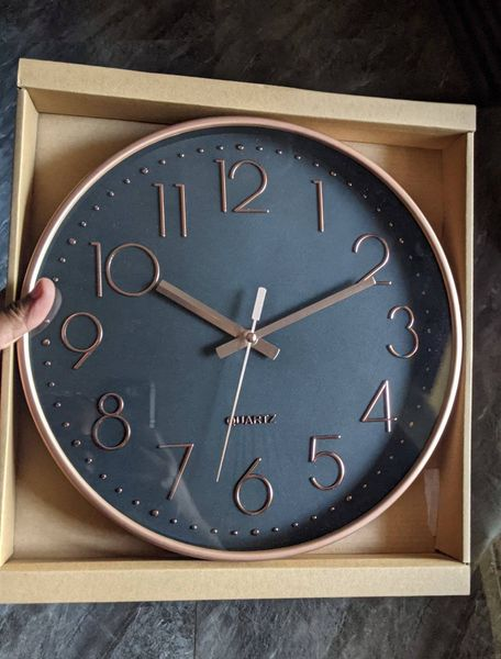 black gold frame wall clocks 