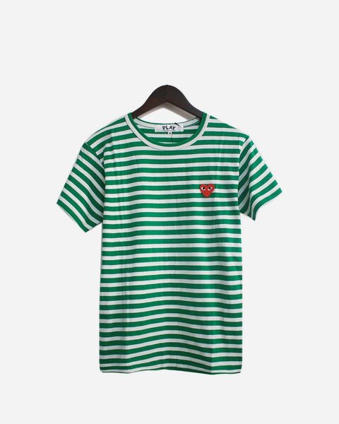 T-Shirt Rayé Vert Homme