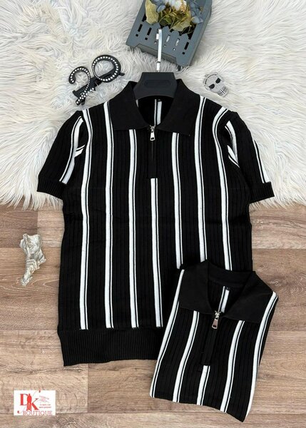 Polo rayé zippé chic