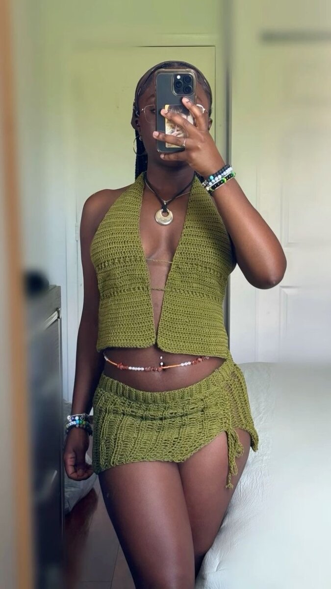 Crochet Top and Mini Skirt