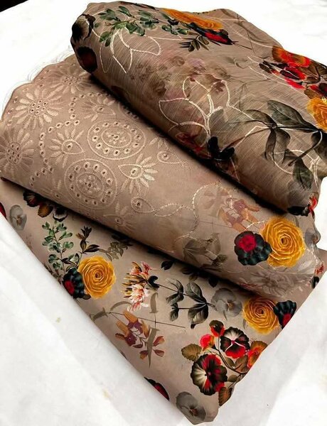 Printed lawn suit