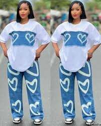 Ensemble T-shirt et Pantalon Décontracté à Motifs