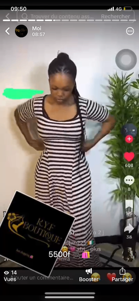 Robe Longue Rayée Élégante