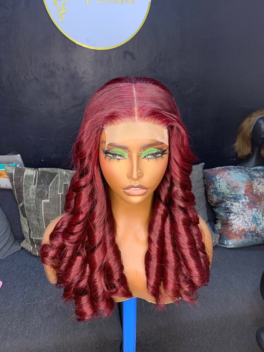 Burgundy wig