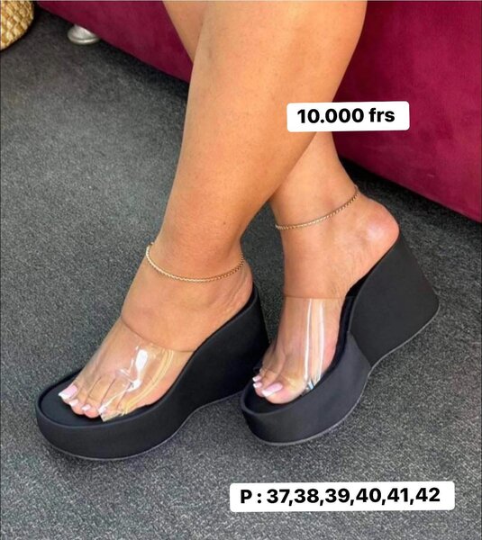 Talons Compensés Transparente Élégants