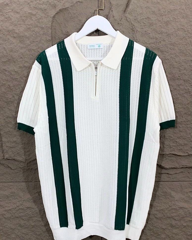 Polo en maille à rayures