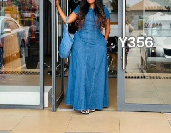 Robe longue en denim chic