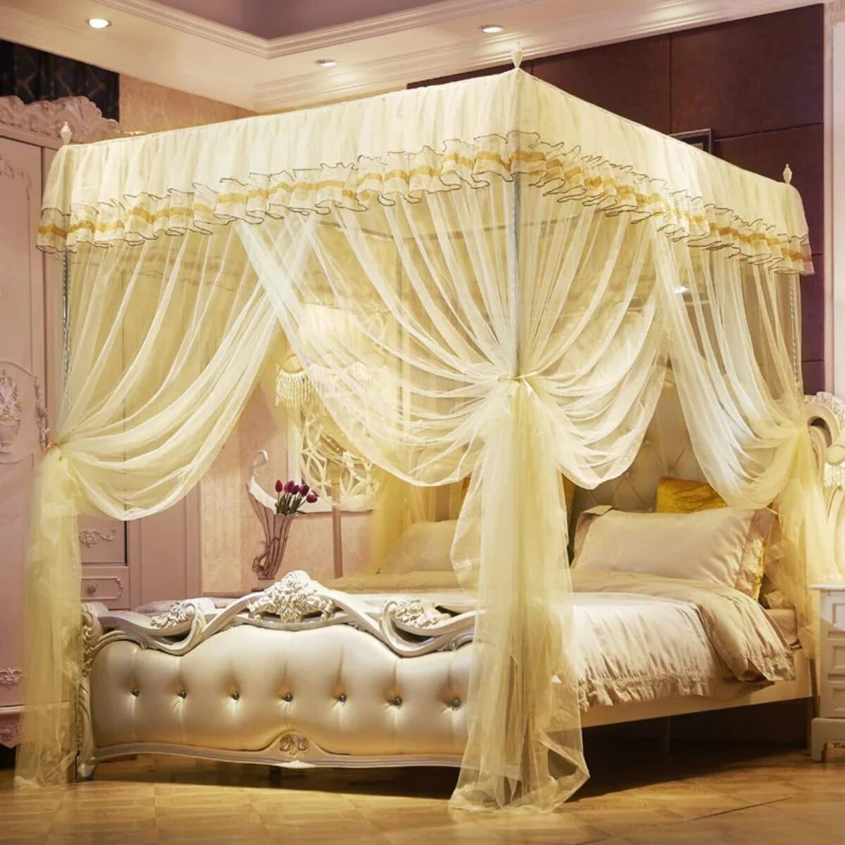 Lit à baldaquin élégant 3place