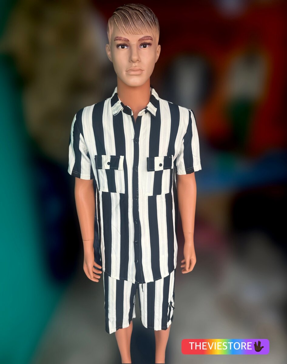 Set rayé été homme