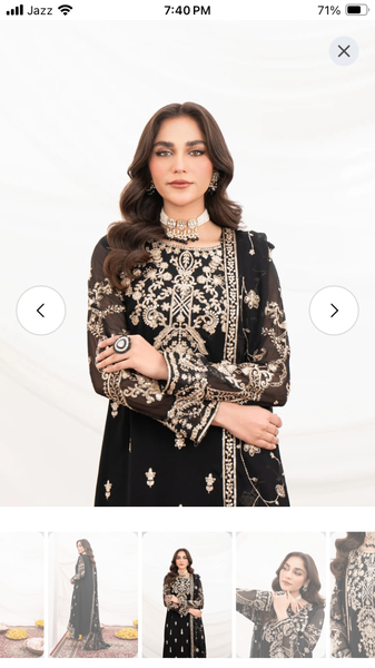 3 piece full embroidered chiffon dress