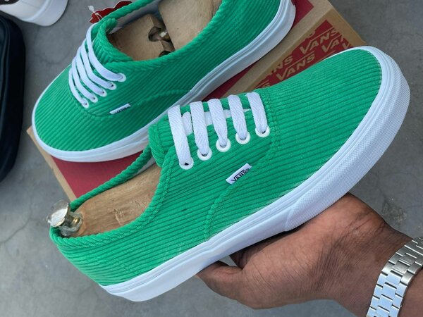 Baskets vertes en toile unisexes