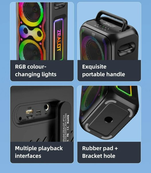 Enceinte portable ZEALOT 200W