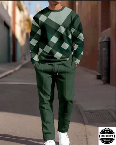 Ensemble casual à carreaux