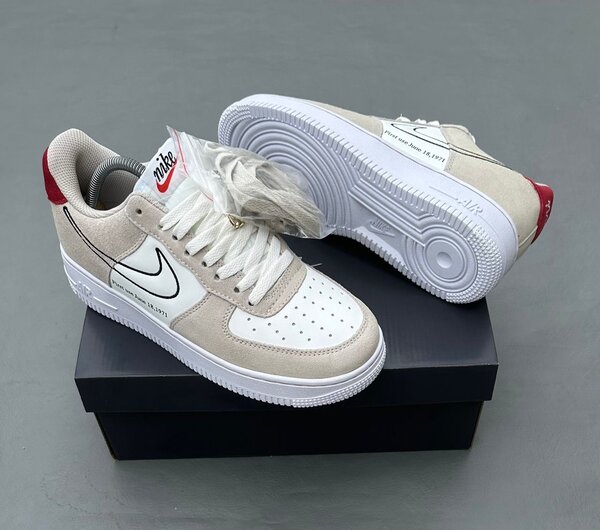 Nike Air Force 1 Beige/Rouge