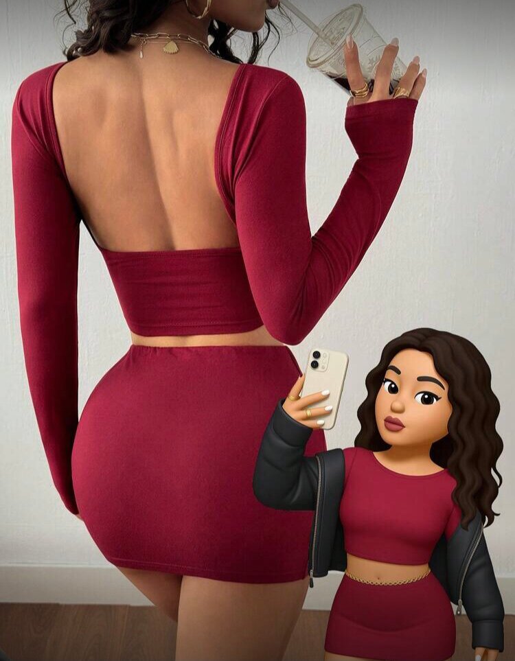 Robe moulante dos nu rouge