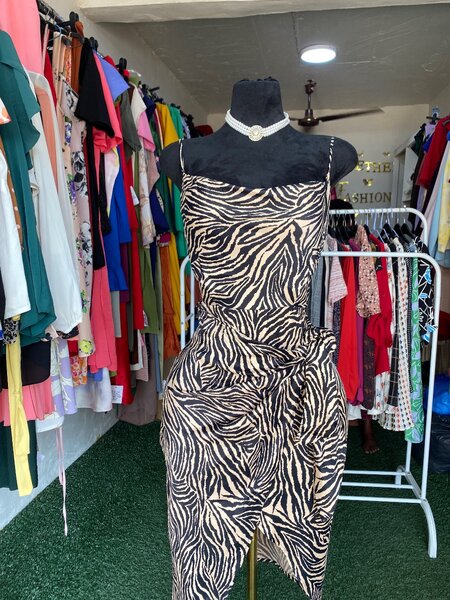 Tiger front tie dress